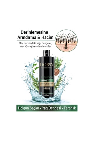+plus Hızlı Uzama Ve Hacim Etkili Tuzsuz Doğal At Kuyruğu Özlü Şampuan 400 Ml