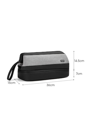 Baona Bn-ds005 İçin Büyük Kapasiteli Çift Katmanlı Saç Kurutma Makinesi Saç Maşası Saklama Çantası Gri