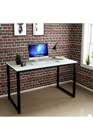 Abronyahediye Ofis Masası Ahşaplı Çalışma Bilgisayar Masası Metal Ayaklı Masa