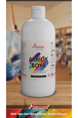 Red Rose Beyaz Akrilik Boya 500  G