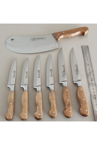 Lazoğlu Sürmene 7 Parça Mutfak Bıçak Seti ve Zırh Bıçağı