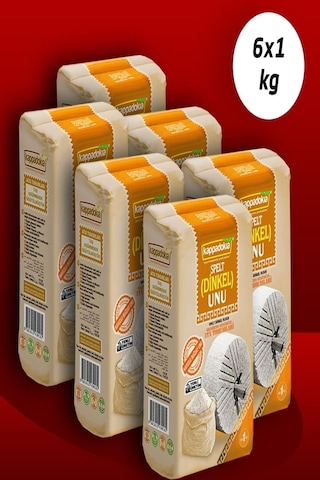 Kappadokia Kızıl Buğday, Spelt Dinkel Unu 6 Adet X 1kg Eko Paket