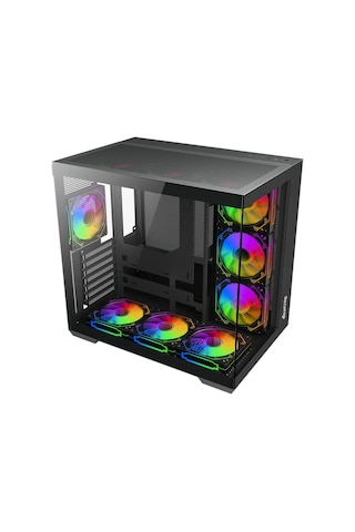 Revenge Supernova x7 ARGB Fanlı ATX Temperli Cam Panel Akvaryum Kumandalı Gaming Bilgisayar Kasası Siyah