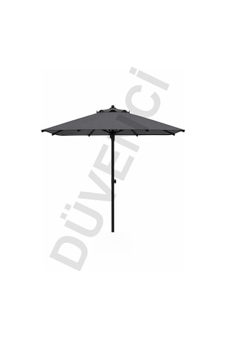 Alubrella Kare Antrasit Güneş Şemsiyesi, 210 Cm Çap / 8 Telli, Bidonsuz