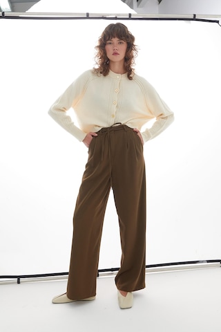 Bağcıklı Palazzo Pantolon Haki Haki