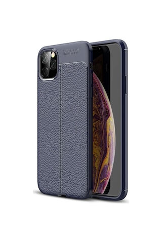 Newface Apple iPhone Uyumlu 11 Pro Kılıf Focus Derili Silikon Semeglbl - 72 - Lacivert