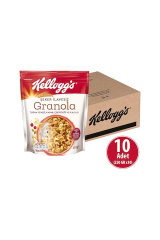 Kellogg's Şeker İlavesiz Granola Turna Yemişi Kabak Çekirdeği ve Kajulu10 x  250 G