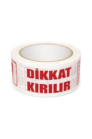 Dikkat Kırılır Koli Bandı 45x100 Mt Kırılabilir Ürünler İçin Uyarı Baskılı Güçlü Paketleme Bandı Diğer