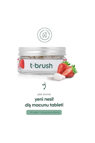 Tbrush Çilekli Doğal Diş Macunu Tableti Florürsüz + Ağız Çalkalama/gargara Tableti Içermez 75 Tablet Diğer