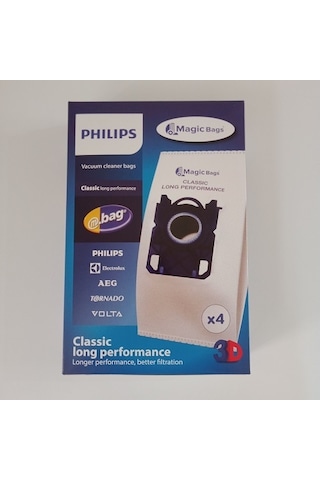 Philips Uyumlu M Bag 5 Katlı Toz Torbası 4'lü / SMS Torba ( Kutulu Ürün )
