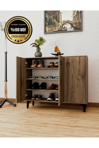 Dekorfim DF08102BR MDF Ayakkabılık Antre Hol Çok Amaçlı Dolap Ayakkabı Dolabı