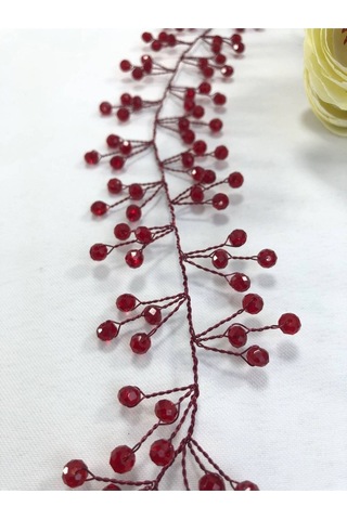 FdayAksesuar Kırmızı Kristalli Saç Ve Türban Aksesuarı FRDY31430