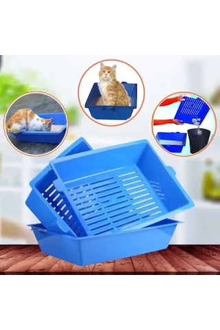 Elekli 3 Katlı Kedi Tuvaleti Açık Lila Elekli 3 Katlı Kedi Tuvaleti Açık Lila
