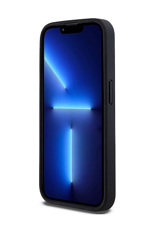 Apple Uyumlu iPhone 15 Pro Max Kılıf Dkny Lisanslı 3d Yazılı Repeat Texture Pattern Kapak Siyah