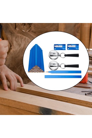 Suntek Marangoz Seti İnşaat Taslaklığı Için Dıy Düz 20-adet-mavi-kalem