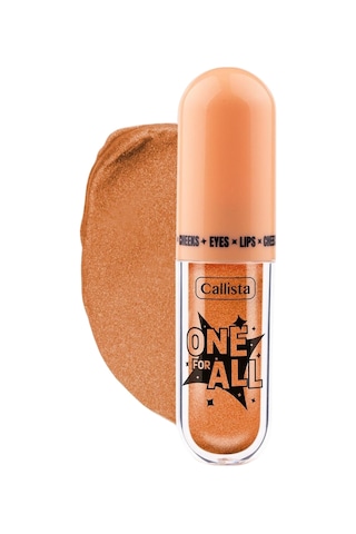 One For All Eyes & Lips & Cheeks Işıltılı Likit Göz farı - 04 Rich Peach