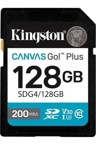 Kingston Sdg4-128gb 128gb Sdxc Canvas Go Plus Gen4 200mb-s C10 Uhs-ı U3 V30 Hafıza Kartı Kingston Sdg4-128gb 128gb Sdxc Canvas Go Plus Gen4 200mb-s C10 Uhs-ı U3 V30 Hafıza Kartı