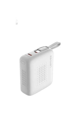 Lenyes Px169d Pd 22.5w Led Göstergeli Type-c Kablolu Mini Taşınabilir Powerbank 10000mah Beyaz