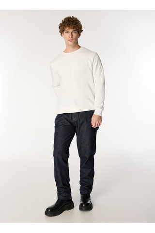 Mustang Beyaz Erkek Bisiklet Relaxed Baskılı Sweatshirt M4wm-swt-1819 Ekru