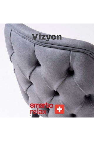 Smarto Relax Vizyon 2'li Yemek Masası Sandalye Seti - Ahşap Ayaklı, Gri Kumaş Gri