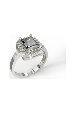 925 Ayar Zirkon Taşlı Rodyum Ayarlanabilir Baget Gümüş Yüzük 10-20