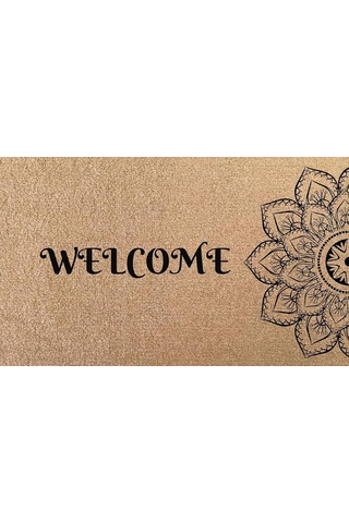 Kaymaz Tabanlı Velür Coco Kapı Paspası Mandala Baskı 45x75 Cm Kalın 032 Diğer