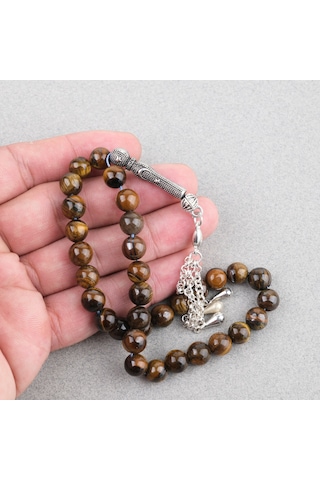 Kaplangözü Bilek Boy Küre Kesim 9mm Tesbih Kahverengi