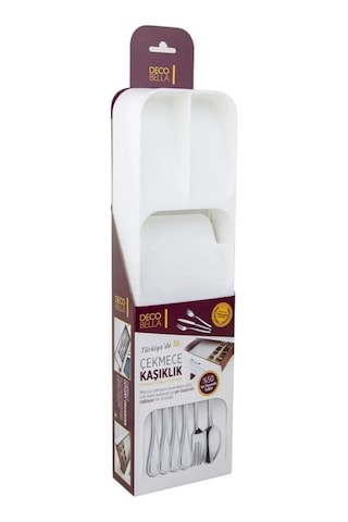 Beyaz 5 Bölmeli Çekmece Kaşıklık Mutfak Düzenleyici, Dayanıklı Çatal Kaşık Bıçak Organizatörü Diğer