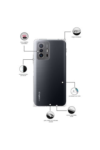 Xiaomi Redmi Note 8 Pro Kılıf Kamera Korumalı Tıpalı Şeffaf Silikon Kapak