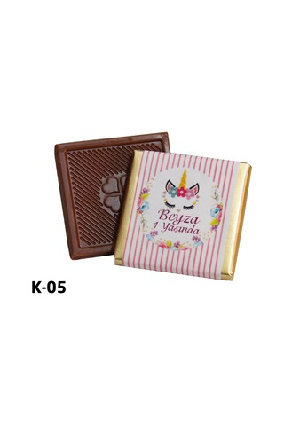 Melodi Çikolata İsme Özel Pembe Kız Çikolatası 48 Adet
