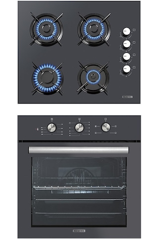 Kumtel KO-40TAHDF + B66-SF2(MT) Antrasit 4 Pro Ankastre Set