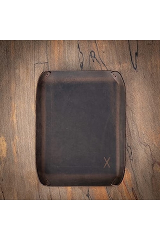 Masaüstü Organizer, Toplayıcı, Hakiki Deri Vale Tepsisi, Telefon Pedi, Deri Sümen, Deri Pad, Deri Kase, Zarf Ve Mektup Tepsisi, Vallet Tray, Catch İt All Tray, Leather Kestane - Koyu Kahverengi