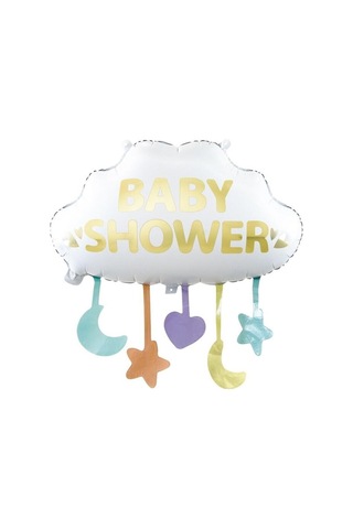 Folyo Balon Bulut 62,5 65,5 Baby Shower Bebek Partisipartileri Folyo Balon Şekilli Sarkaçlı Çok Renkli