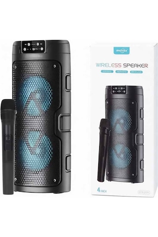 4" Büyük Boy Mikrofonlu Kablosuz Hoparlör Şarjlı Ses Bombası Fm Radyo Sd Kart Bluetooth