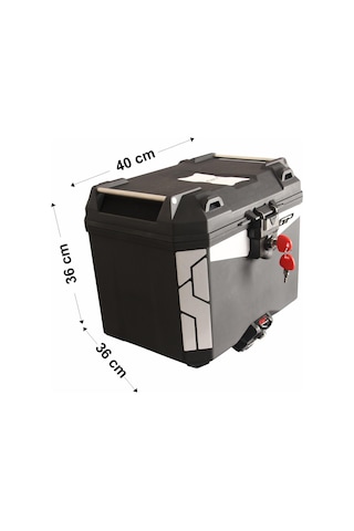 GP Kompozit Universal 33 lt Plastik Motosiklet Çantası Siyah