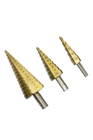 Paslanmaz Kademeli Matkap Sac Delme Ucu 3 Lü Set Okan Hırdavat