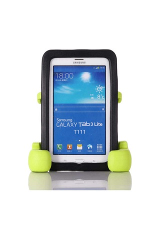 Galaxy Uyumlu  Tab 3 Lite 7.0 T110 Effx Eva Boxer Tablet Silikon - Pembe Koyu Arka Kapak