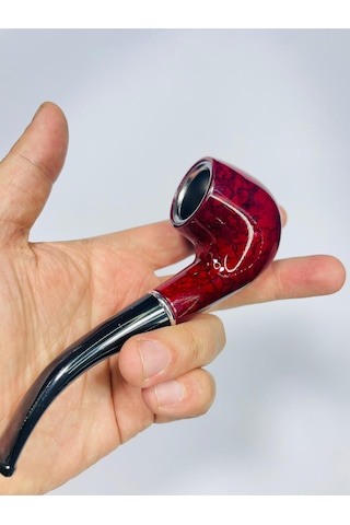 Alcan Marka Bordo Metal Müşürlü Filitreli Pipo 12 CM
