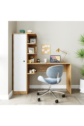 Roma Raflı Çalışma Masası , Çalışma Ofis Masası Sol Dolaplı