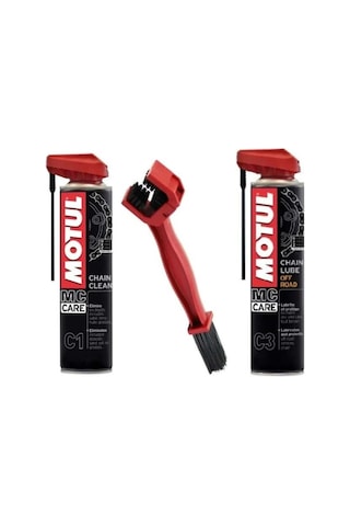 Bakım Seti C1 Zincir Temizleme 400ml + C3 Off Road Zincir Yağlama 400ml + Zincir Fırçası Bakım Seti C1 Zincir Temizleme 400ml + C3 Off Road Zincir Yağlama 400ml + Zincir Fırçası