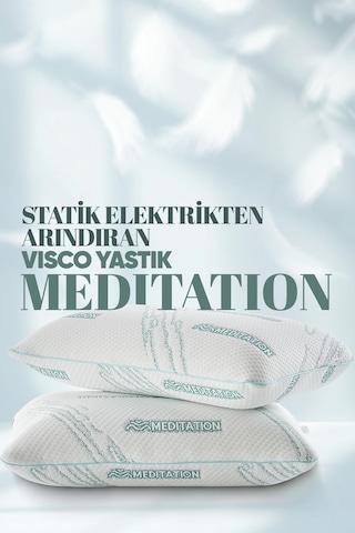 Dinlendirici Visko Yastık - Ortopedik Lüx Tombul Yastık - Anti Statik Kumaş Stres Azaltan Visco Beyaz