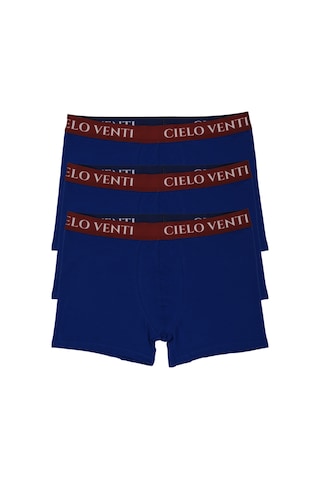 Cielo Venti Night Collection 3'lü Organik Pamuk Erkek Boxer Kraft Kutu Mavi