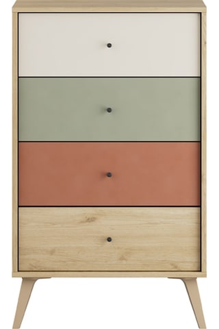 Adore Mobilya Terra  4 Çekmeceli Şifonyer-Florida Meşe/Karışık Renk 60 x 99 x 44 CM Meşe