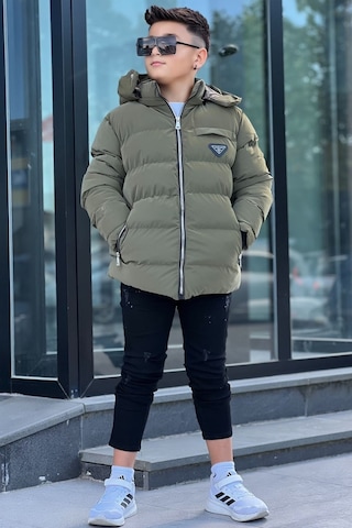 Pina Kids Erkek Çocuk Çıkarılabilir Kapüşonlu Su Geçirmez Nova Kışlık Mont Km4012 Haki