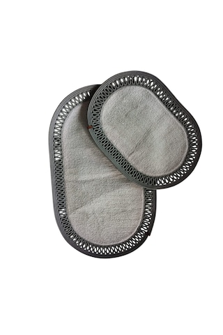 Nakkaş Home 2'li Jüt Peluşlu Gri Klozet Takımı 2li Oval