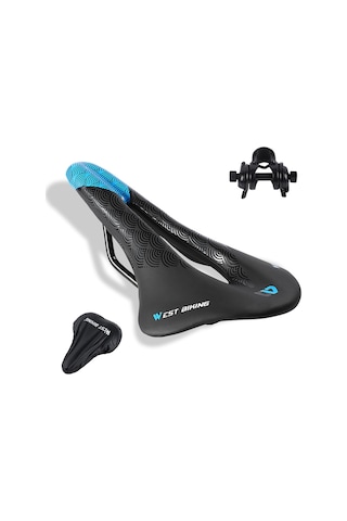 Yaozixa Sürekli Konforlu Bisiklet Sırtlığı Seti, Yağmur Kapaklı, Pu Malzeme, Yol Bisikletleri İçin, Siyah-mavi Çok Renkli