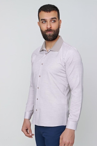 Efor G 1491 Slim Fit Bej Spor Gömlek Bej