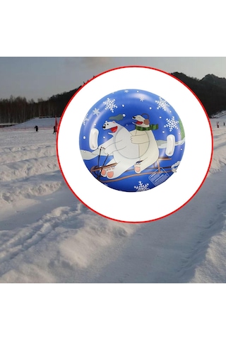 Homyl Şişme Kar Tüpü Kızak Aksesuarları Mavi Karikatür Mavi