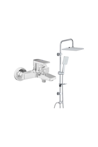 Eca Dalia Banyo Bataryası+T-May Banyo Çınar Dikdörtgen Tepe Duş Takım Krom