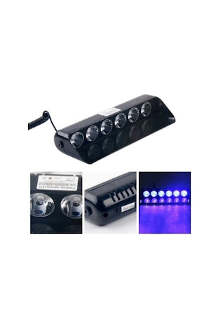 Cam Içi Çakar Lamba Kırmızı - Mavi 12V 8 Fonksiyonlu Power Led (494953272)